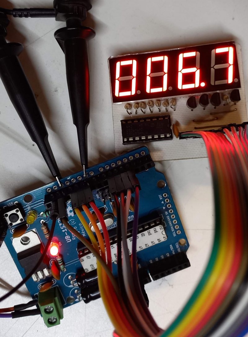 4 digits, 7 segment display module using the 74HC595 shift register ...