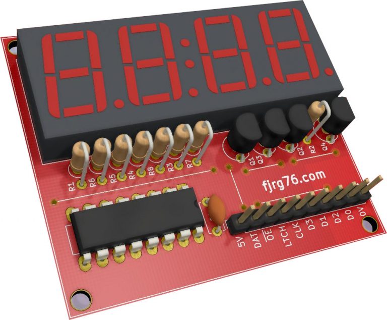 4 Digits 7 Segment Display Module Using The 74hc595 Shift Register Chip Electrónica Pcbs Y 9837